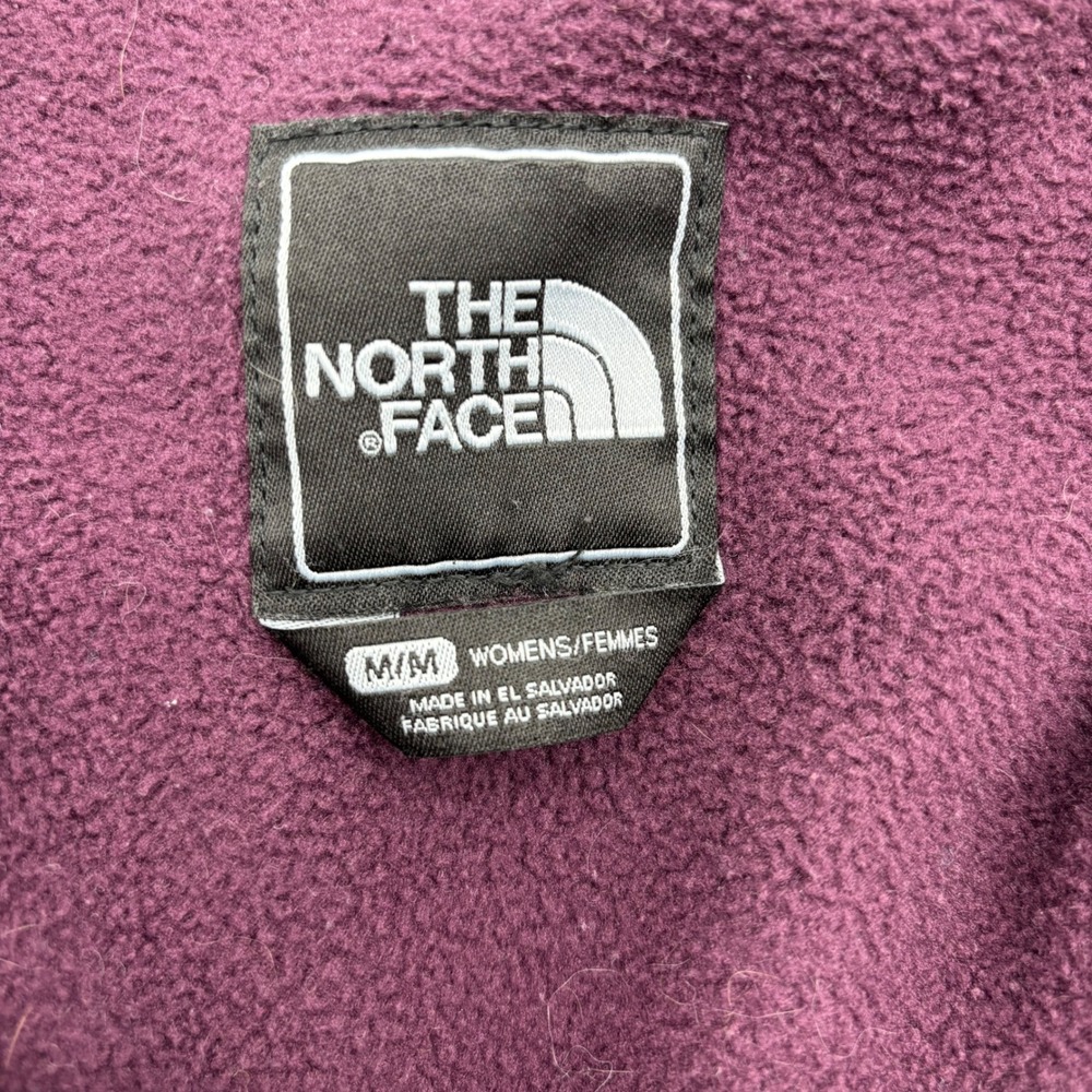 The North Face Fleece Jacket Womens Medium M Purple Grey Zip Up Pocket - Picture 4 of 12